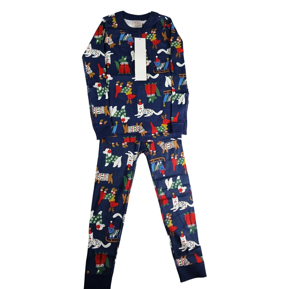 Hanna Andersson Pajama Set Kids 110cm 5 Christmas Dogs Long Sleeve Cotton NWT